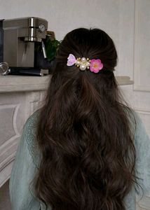 Pearl and Floral Hair Clip
