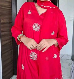 Elegant Red Kurta Set with Dupatta