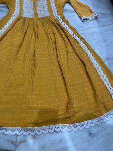 yellow anarkali frock