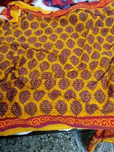 new not used Vibrant Yellow  Saree