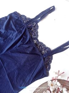 Navy Blue Laced Night Slip
