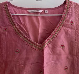 Project Eve - Elegant Pink Embroidered Kurti