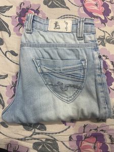 Ribbed Denim Jeans Sky Blue Colour Only@rs 350