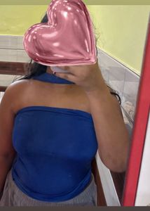 Blue Strapless Tube Top