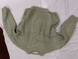 Olive Green Cable Knit Sweater