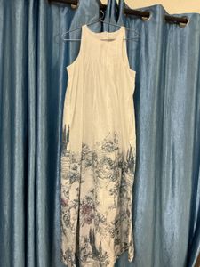 Chic Cream Printed Maxi Dress