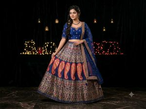 Stunning Blue Banarsi Lehenga