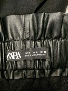 Black Faux Leather Button-Up Skirt