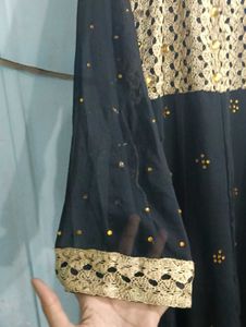 Elegant Black &amp; Gold Embellished Kurta