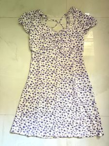 lavender Floral Print Mini Dress
