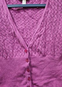 Purple Knit Cardigan