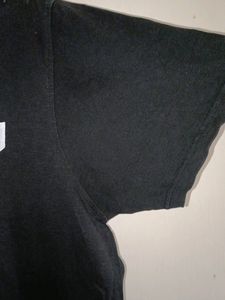 MEN'S BLACK T SHIRT WITH GARCON PRINT AND FUNKY DESIGN AT BOTTOM