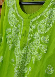 Green Chikankari Kurta