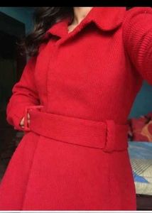 Classic Red Belted Coat