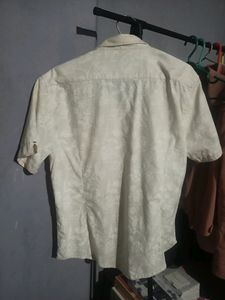 Men Shirt Short Sleeve Beige Colour Printed Floral