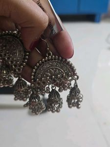 Oxidized Jhumka Earrings