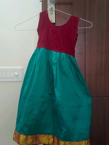 Beautiful Teal &amp; Maroon Ethnic Dress