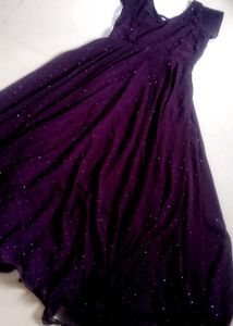 Elegant Purple Sequined Gown