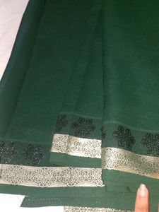 New Bottle Green Colour Plain Standard Saree