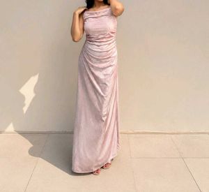 Elegant Pink Ruched Bodycon Dress