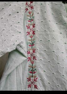 Boho Embroidered Mint Green Dress