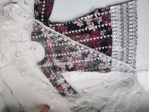 Elegant Floral Kurta with duppata without pant
