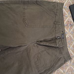 Olive Green Straight Leg cargo Pants