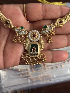 Elegant Gold-Plated Necklace and Earring Set