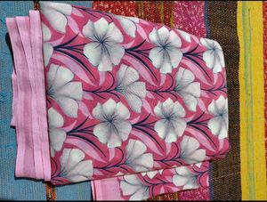 Pink Floral Print saree