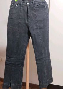 Dark Wash Split Hem  Jeans