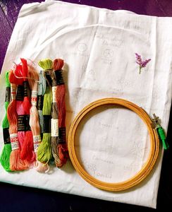 Embroidery Kit with Threads & Hoop