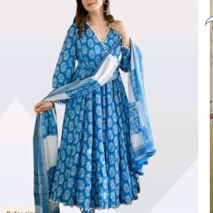 Blue Floral Print Dress