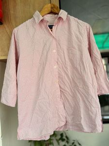 Pink Gingham Button-Up Shirt
