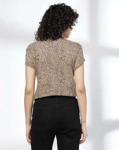 Rio Leopard Print Cropped T-Shirt