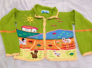 Vintage Embroidered Kids' Cardigan