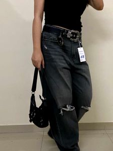 H&amp;M Distressed Wide Leg Jeans