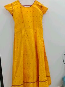 Vibrant Yellow Kurta with Red &amp; White Polka Dots