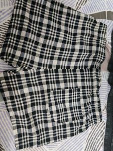 Black &amp; White Plaid Shorts