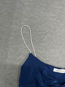 Blue Crop Top and Flare Pants Set
