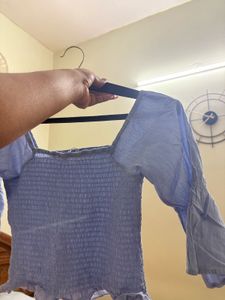 Smocked Square Neck Puff Sleeve Top