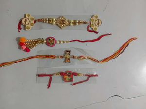 Set of 4 Rakhi Bracelets with Tilak