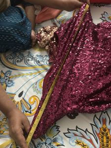 Sparkling Wine Golden Sequins One-Shoulder Dress