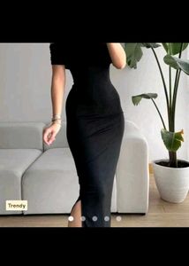 Elegant Off-Shoulder Black Midi Dress