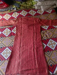 Elegant Red Embellished Kurta Set