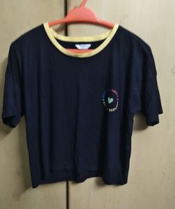 Women's Navy Blue Graphic T-Shirt
