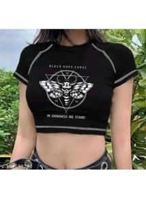 Gothic Moth Crop Top