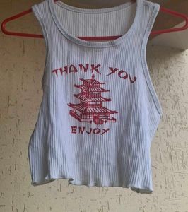 Thank You Graphic Crop Top