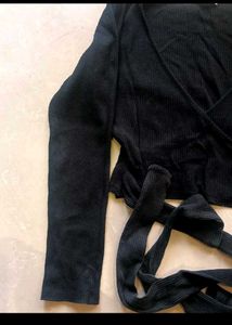 Stylish Black Tie-Back Top From ZARA