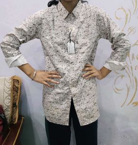 Abstract Print Button-Down Shirt