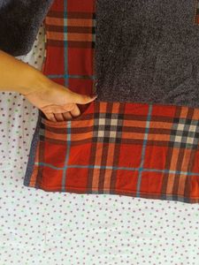 Warm Unique Plaid &amp; Gray Tunic Top